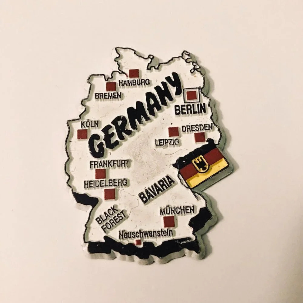 Germany Map Rubber Magnet Souvenir Travel Refrigerator